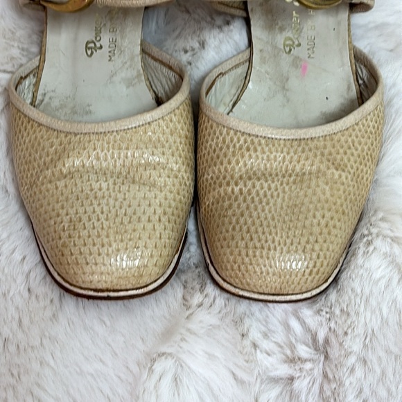 Vintage Mid-Century Genuine Snakeskin Power Brass Buckle Mary Janes - Picture 6 of 17